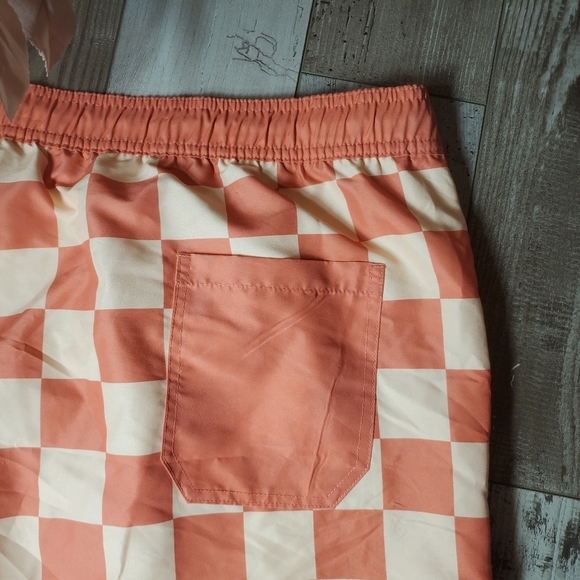 NWT Mad Engine Men's Orange Checked Swim Trunks Size XXL - Picture 11 of 14